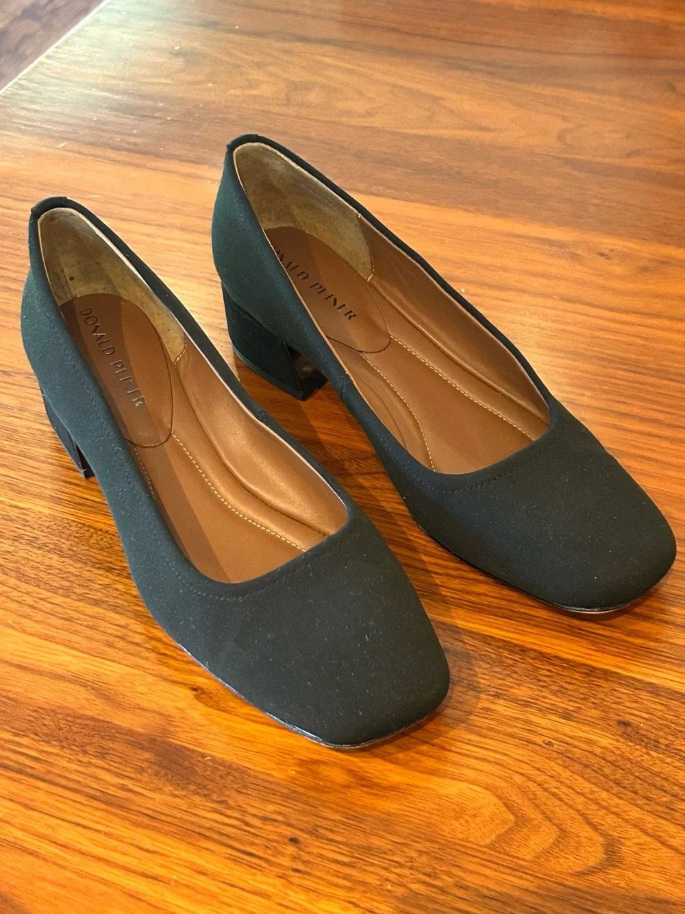 Donald J. Pliner DREWW Ballet Black Low Block Heel Pumps